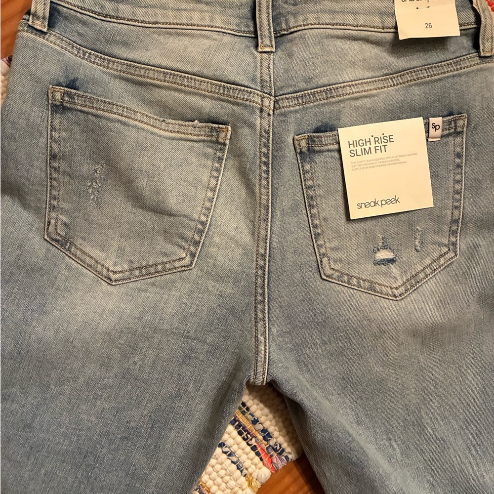 Sneak Peek Light Blue High Rise Slim fit Denim Jeans, size 26 NWT - Picture 4 of 10